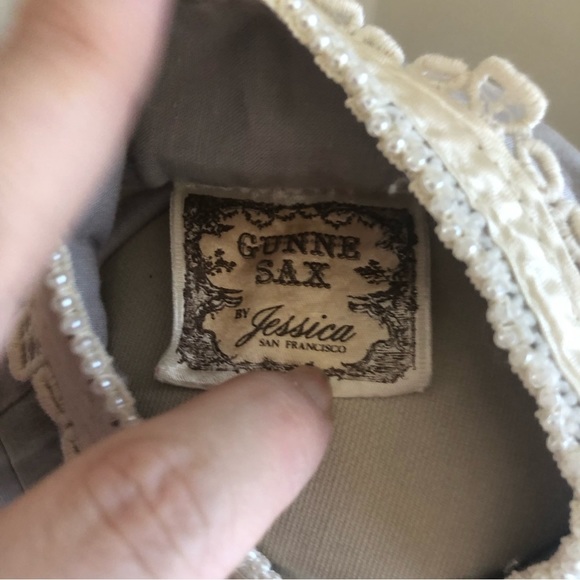 Blue 1970's Vintage Gunne Sax Puff Sleeve Victorian Prairie Dress Size S/M - Picture 6 of 10